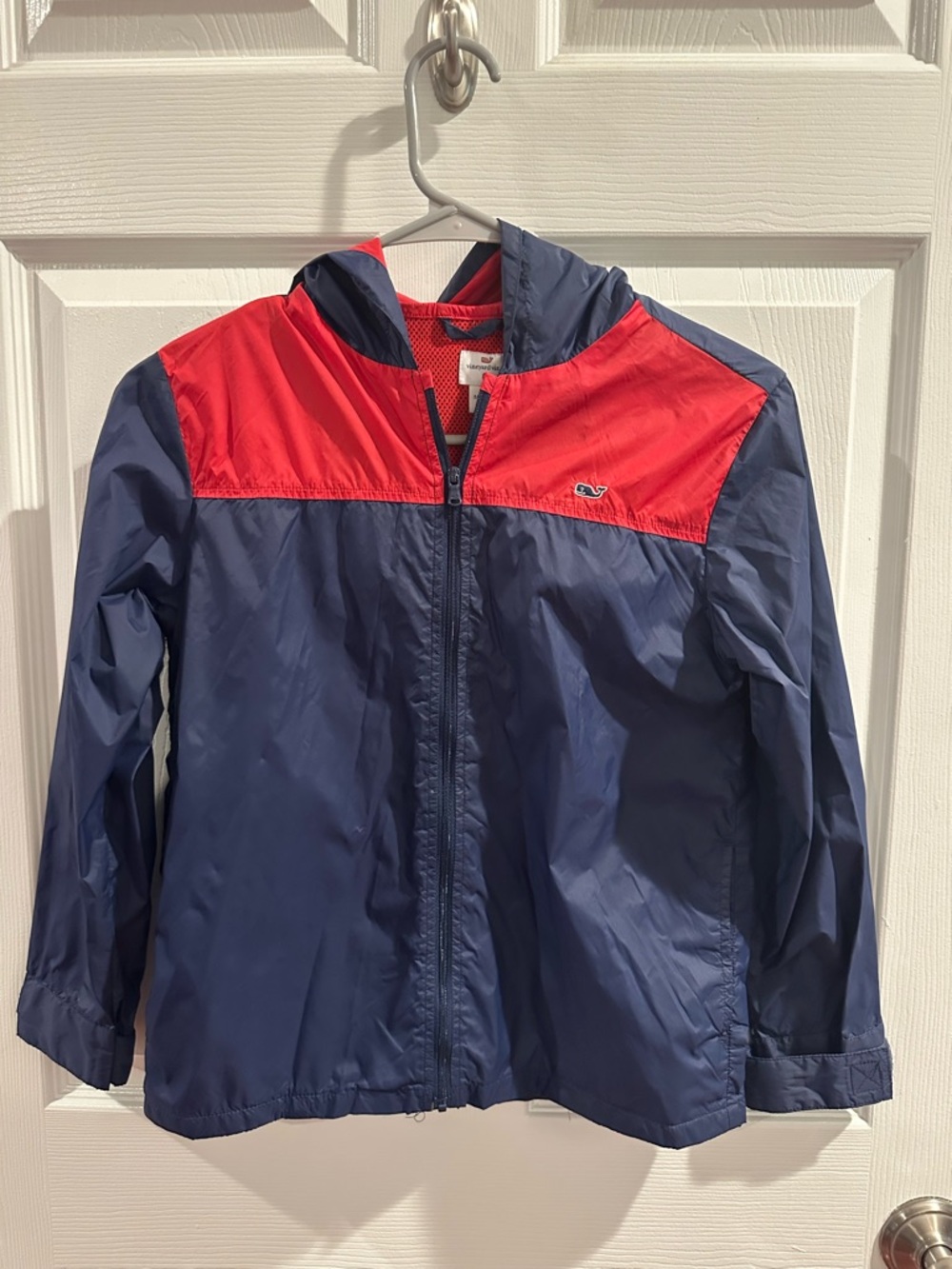 Vineyard Vines Navy and Red Kids' Rain Jacket with Hood